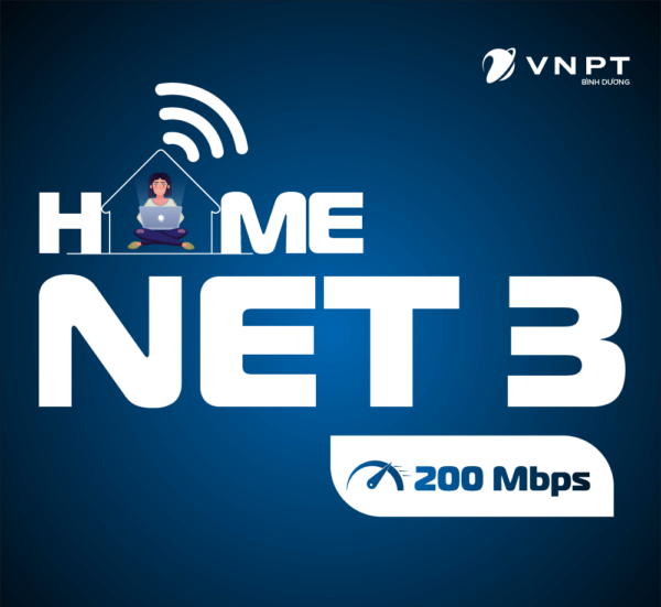 Gói cước Internet VNPT - Home Net 3 tốc độ 200Mbps dành cho cá nhân, hộ gia đình.